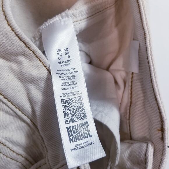 Reclaimed Vintage White Cream High Rise Jeans - Picture 10 of 12